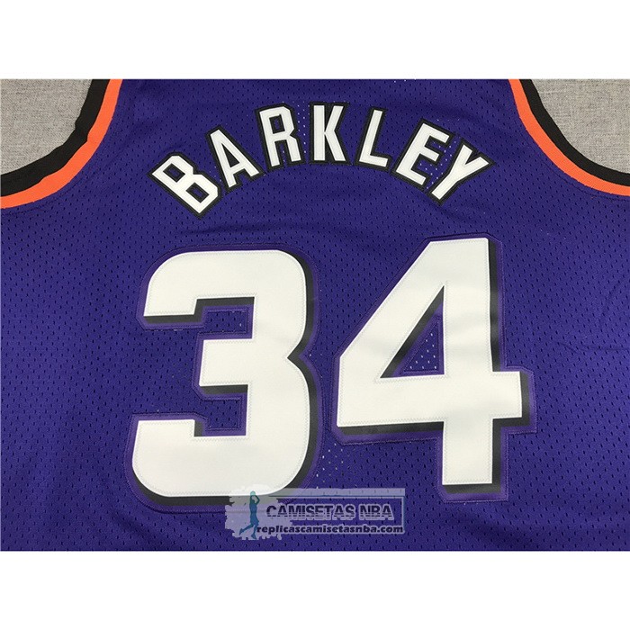 Camiseta Phoenix Suns Charles Barkley NO 34 Mitchell & Ness 1992-93 Violeta